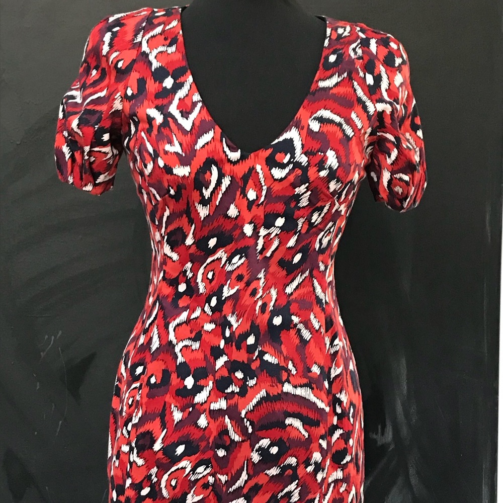 French Connection Poof Sleeve Mini Dress Sz 6 - Picture 1 of 6